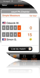 J’ai testé Orange – Roland Garros sur iPhone 2