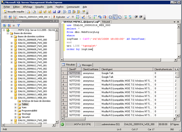 Analyse de journaux d’utilisation d’un serveur proxy parefeu Microsoft ISA Server 2006 4