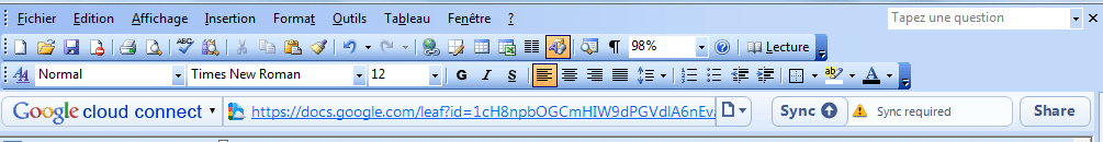 Google Cloud connect : Google docs dans Office ! 4