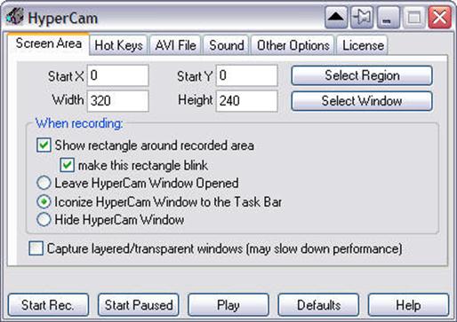 Hypercam capture video