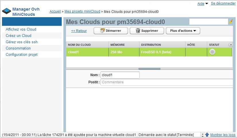 Cloud Computing – Partie 8 : OVH MiniCloud 2