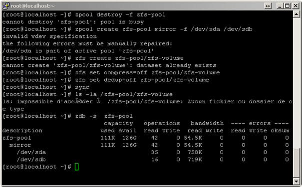 ZFS Fuse sur Linux – test de la déduplication/compression 2