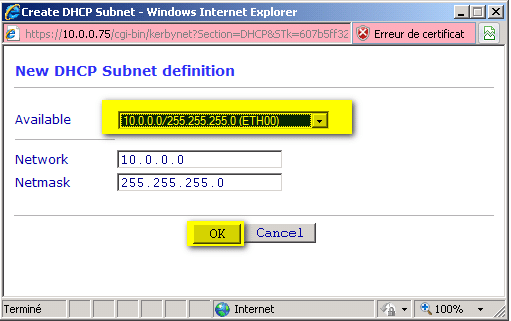 Zeroshell : créer un serveur DHCP 20