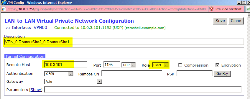 [tuto] ZeroShell : Monter un VPN LAN-to-LAN entre 2 sites 7