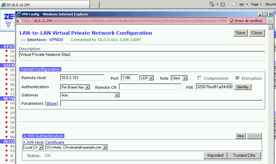 Exemple pratique avec le routeur/parefeu ZeroShell: serveurs hébergés en datacenter 6